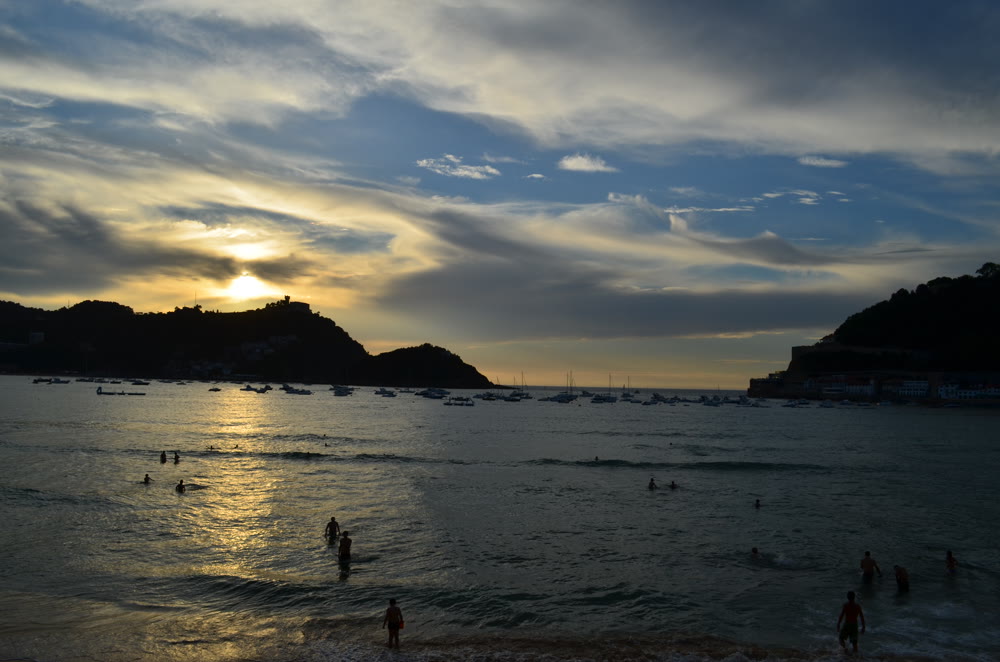 La Concha bay at sunset, San Sebastián